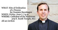Seminarian to be ordained a transitional deacon
