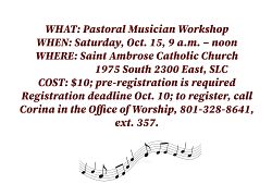 Workshop for diocese's pastoral musicians to offer liturgical formation, fellowship