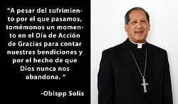 Mensaje de Acción de Gracias del Obispo Solis 