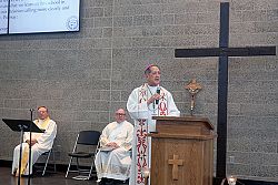 Bishop Solis blesses new addition at St. Olaf School