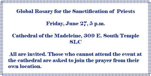 Utah Catholics asked to join worldwide rosary for priests